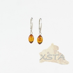 Drop cognac amber earrings